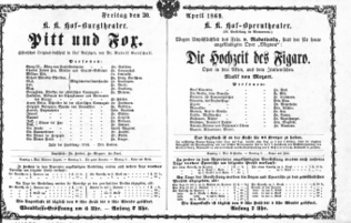 Theaterzettel (Oper und Burgtheater in Wien) 18690430 Seite: 1