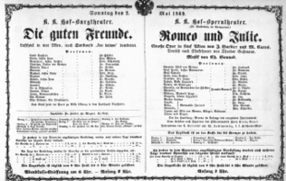 Theaterzettel (Oper und Burgtheater in Wien) 18690502 Seite: 1
