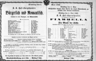 Theaterzettel (Oper und Burgtheater in Wien) 18690504 Seite: 1