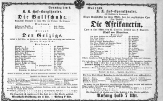 Theaterzettel (Oper und Burgtheater in Wien) 18690509 Seite: 1