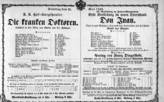 Theaterzettel (Oper und Burgtheater in Wien) 18690525 Seite: 1