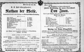 Theaterzettel (Oper und Burgtheater in Wien) 18690526 Seite: 1