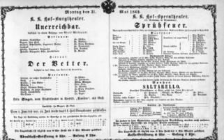 Theaterzettel (Oper und Burgtheater in Wien) 18690531 Seite: 1