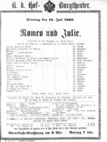 Theaterzettel (Oper und Burgtheater in Wien) 18690718 Seite: 1
