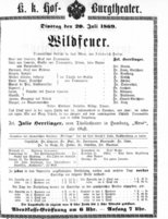 Theaterzettel (Oper und Burgtheater in Wien) 18690720 Seite: 1