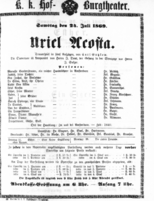 Theaterzettel (Oper und Burgtheater in Wien) 18690724 Seite: 1