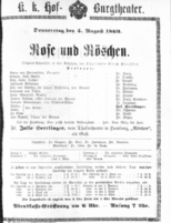 Theaterzettel (Oper und Burgtheater in Wien) 18690805 Seite: 1