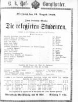 Theaterzettel (Oper und Burgtheater in Wien) 18690811 Seite: 1