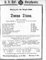 Theaterzettel (Oper und Burgtheater in Wien) 18690816 Seite: 1