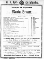 Theaterzettel (Oper und Burgtheater in Wien) 18690820 Seite: 1