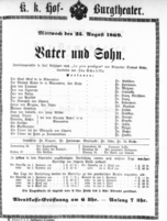 Theaterzettel (Oper und Burgtheater in Wien) 18690825 Seite: 1