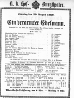 Theaterzettel (Oper und Burgtheater in Wien) 18690829 Seite: 1
