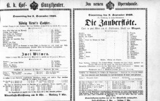 Theaterzettel (Oper und Burgtheater in Wien) 18690902 Seite: 1