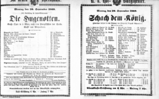 Theaterzettel (Oper und Burgtheater in Wien) 18690920 Seite: 1