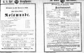 Theaterzettel (Oper und Burgtheater in Wien) 18690922 Seite: 1