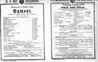Theaterzettel (Oper und Burgtheater in Wien) 18691004 Seite: 1