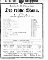 Theaterzettel (Oper und Burgtheater in Wien) 18691023 Seite: 1