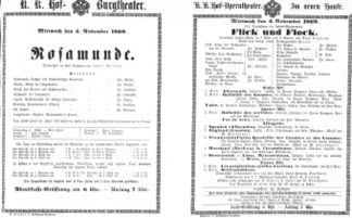 Theaterzettel (Oper und Burgtheater in Wien) 18691103 Seite: 1