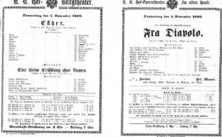 Theaterzettel (Oper und Burgtheater in Wien) 18691104 Seite: 1