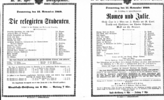 Theaterzettel (Oper und Burgtheater in Wien) 18691111 Seite: 1