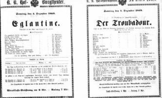 Theaterzettel (Oper und Burgtheater in Wien) 18691204 Seite: 1