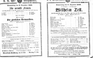 Theaterzettel (Oper und Burgtheater in Wien) 18691209 Seite: 1