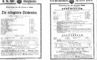 Theaterzettel (Oper und Burgtheater in Wien) 18691216 Seite: 1