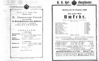 Theaterzettel (Oper und Burgtheater in Wien) 18691218 Seite: 1