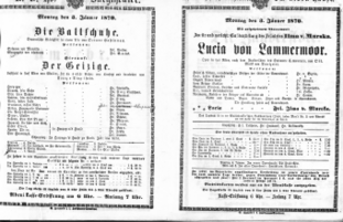 Theaterzettel (Oper und Burgtheater in Wien) 18700103 Seite: 1