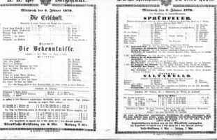 Theaterzettel (Oper und Burgtheater in Wien) 18700105 Seite: 1
