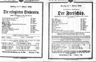 Theaterzettel (Oper und Burgtheater in Wien) 18700107 Seite: 1