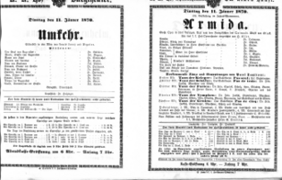 Theaterzettel (Oper und Burgtheater in Wien) 18700111 Seite: 1