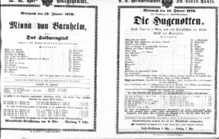 Theaterzettel (Oper und Burgtheater in Wien) 18700112 Seite: 1