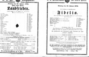 Theaterzettel (Oper und Burgtheater in Wien) 18700118 Seite: 1