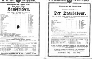 Theaterzettel (Oper und Burgtheater in Wien) 18700119 Seite: 1