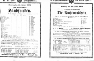 Theaterzettel (Oper und Burgtheater in Wien) 18700122 Seite: 1