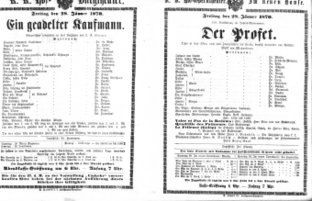 Theaterzettel (Oper und Burgtheater in Wien) 18700128 Seite: 1