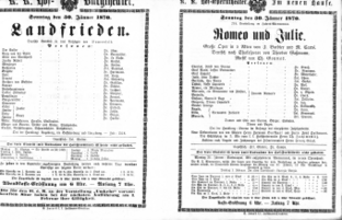 Theaterzettel (Oper und Burgtheater in Wien) 18700130 Seite: 1