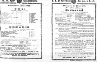 Theaterzettel (Oper und Burgtheater in Wien) 18700131 Seite: 1