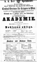 Theaterzettel (Oper und Burgtheater in Wien) 18700202 Seite: 1