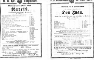 Theaterzettel (Oper und Burgtheater in Wien) 18700202 Seite: 2