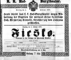 Theaterzettel (Oper und Burgtheater in Wien) 18700204 Seite: 1