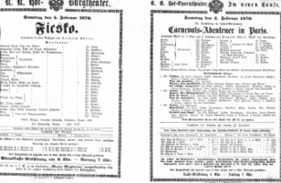 Theaterzettel (Oper und Burgtheater in Wien) 18700205 Seite: 1