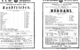 Theaterzettel (Oper und Burgtheater in Wien) 18700209 Seite: 1
