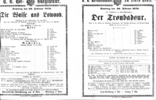 Theaterzettel (Oper und Burgtheater in Wien) 18700226 Seite: 1