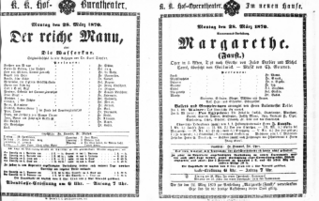 Theaterzettel (Oper und Burgtheater in Wien) 18700328 Seite: 1