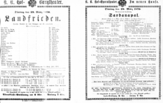 Theaterzettel (Oper und Burgtheater in Wien) 18700329 Seite: 1