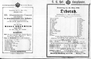 Theaterzettel (Oper und Burgtheater in Wien) 18700331 Seite: 1