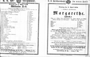 Theaterzettel (Oper und Burgtheater in Wien) 18700403 Seite: 1