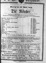 Theaterzettel (Oper und Burgtheater in Wien) 18700418 Seite: 1